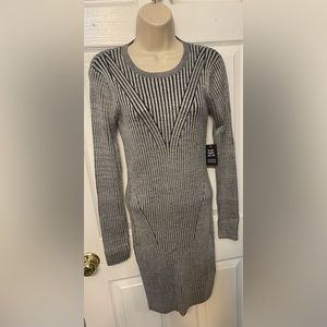 NWT Express ribbed, black, and white dress med